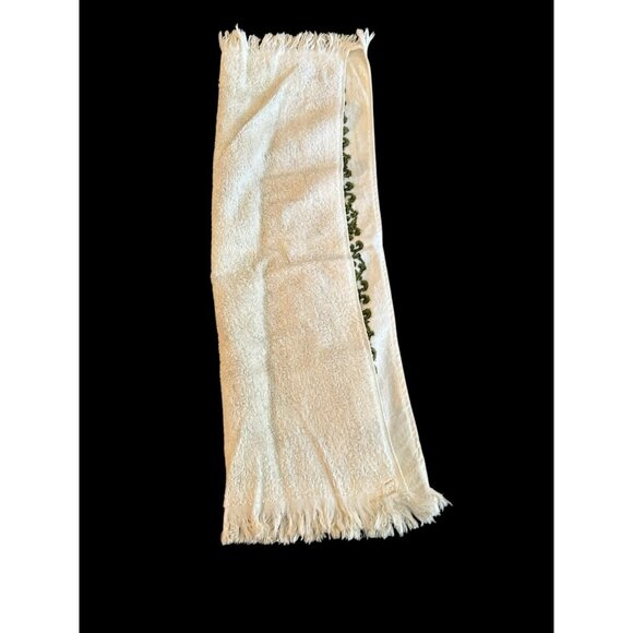 Vintage 70s Cannon Hand Kitchen Towel Dish Fringe Avocado Teapot Pepper Mill USA - Picture 5 of 8